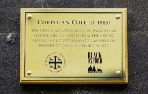 Plaque to Christian Cole in Logic Lane