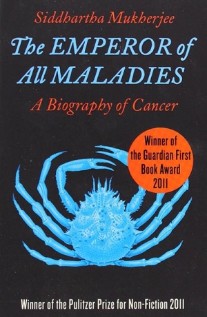Button link to book review of The Emperor of All Maladies
