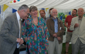 Sir Ivor Crewe with Jane Vicat at her reception