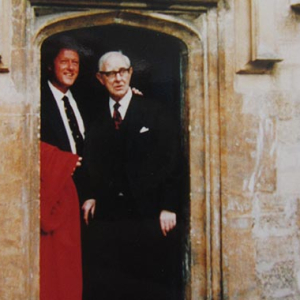 President Clinton in gowns in Helen's Court with Douglas Millin