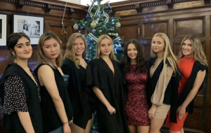 Charlotte Avery with friends at Christmas formal