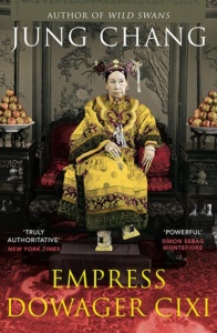 Book cover - empress on a wooden throne