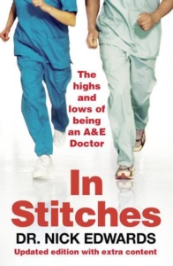 Book cover - lower halves of two people in hospital scrubs