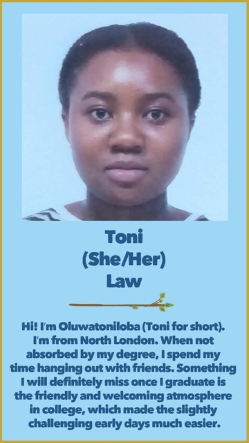 Toni - (She/Her) - Law