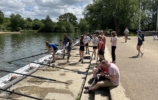 launching an rowing eight