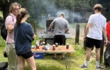 a person cooking bbq