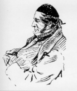 sketch of a man in a wool cap
