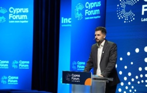 Man standing at podium at Cyprus Forum