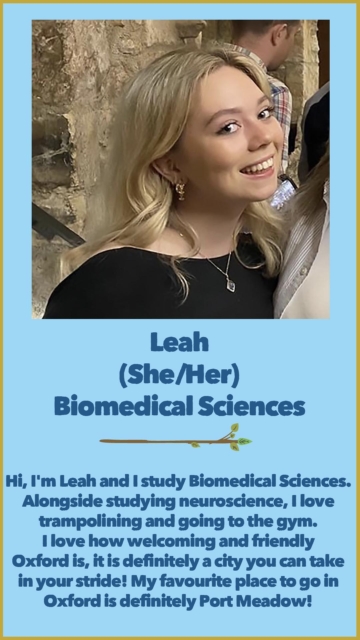 Leah (She/Her) Biomedical Sciences