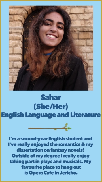 Sahar (She/Her) English Language &amp; History
