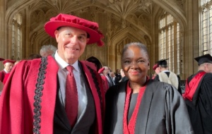 David Frederick and Baroness Valerie Amos in ceremonial dress