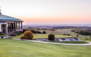 Beautiful golf course at sunset
