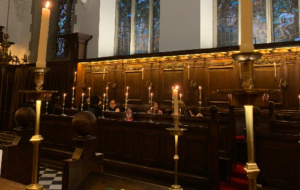 Candlelit evensong in Univ Chapel