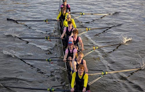 M1 at the Fairbairn Cup donning their distinctive "rhubarb and custard" base layers - Photo by William Connolley 500 x 317
