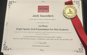 ISV 2025 Conference, South Africa - Jack Saunders - Certificate