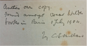 Figure 4 Balada de carcel de Reading inscription