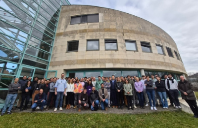 Strings and Cosmology meeting, Annecy - A group of attendees standing outside the Theoretical Physics Laboratory of Annecy (LAPth)