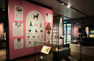 College cat in Bodleian Exhibition