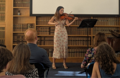 Lucy Baker playing the viola